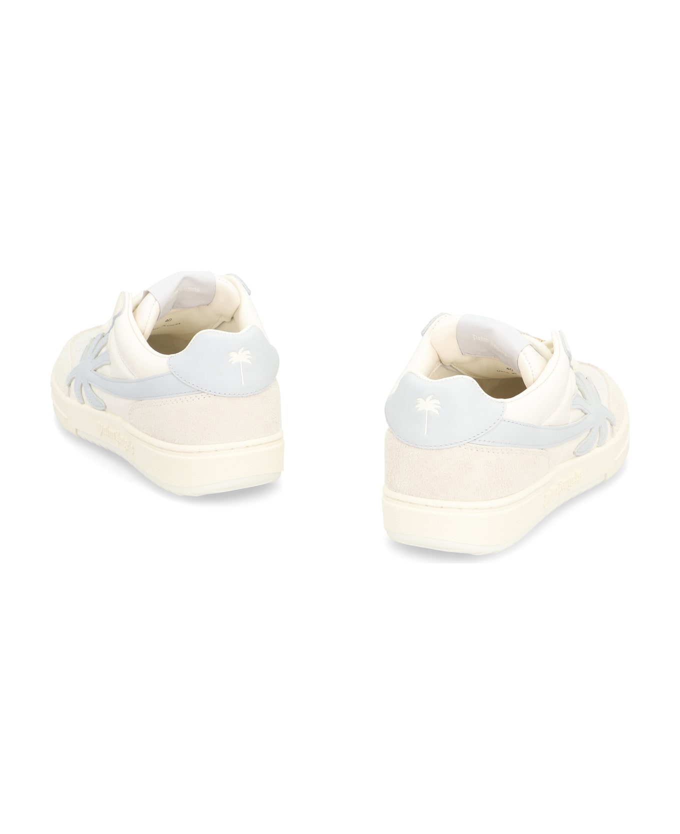 Palm Angels Palm Beach University Leather Low Sneakers - White