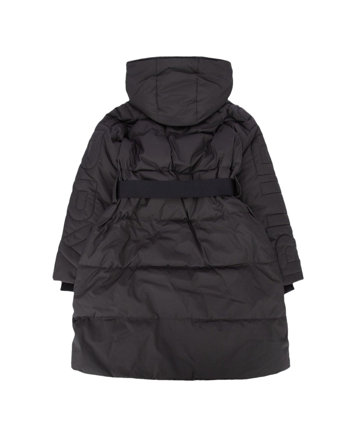 Burberry Belted Quilted Hooded Padded Coat - Black