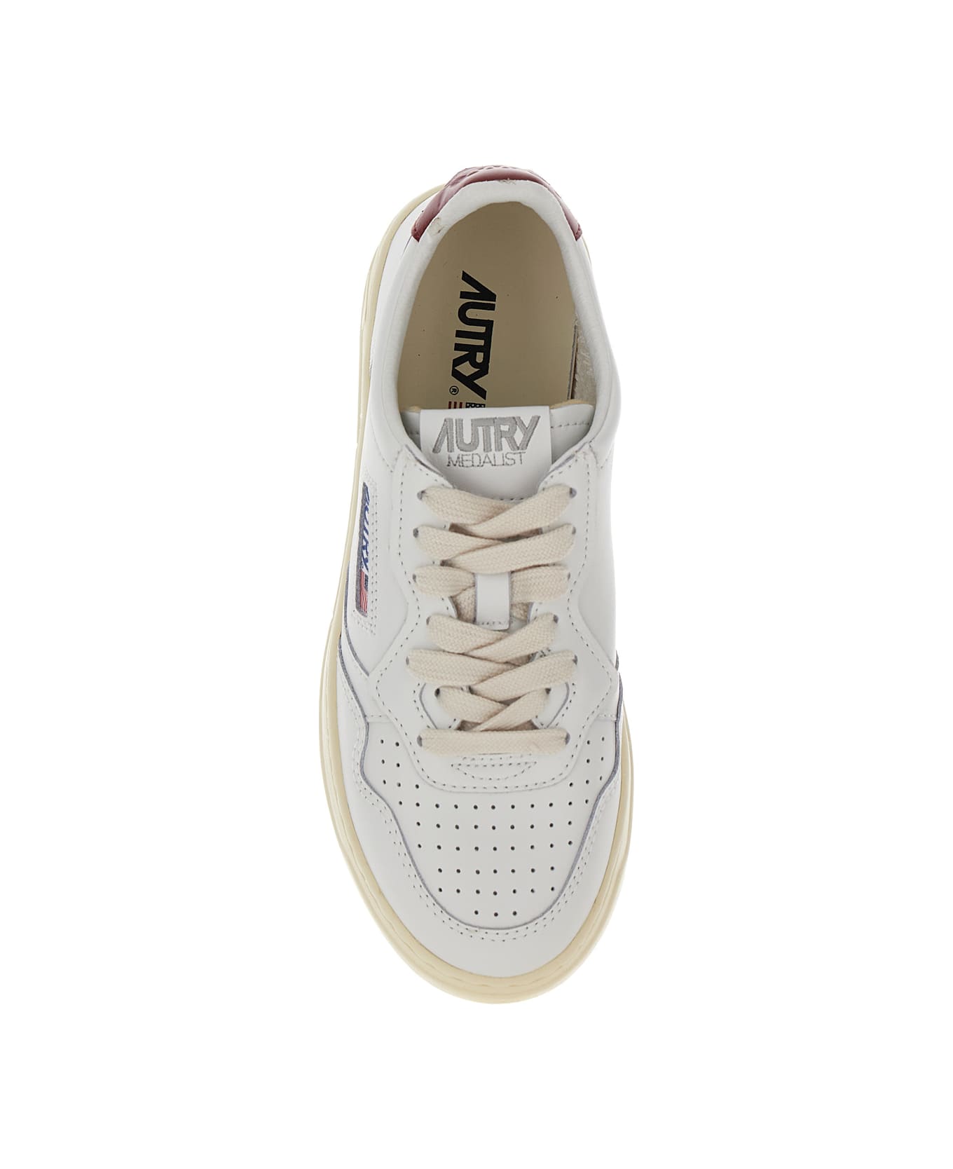 Autry 
medalist
 White Low Top Sneakers With Contrasting Heel Tab In Leather Woman - White