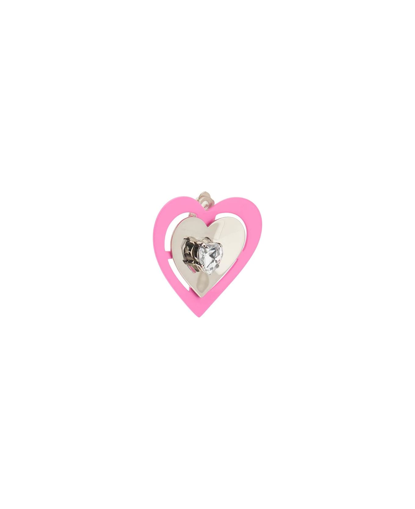 SafSafu 'pink Neon Heart' Clip-on Earrings - PINK (Silver)