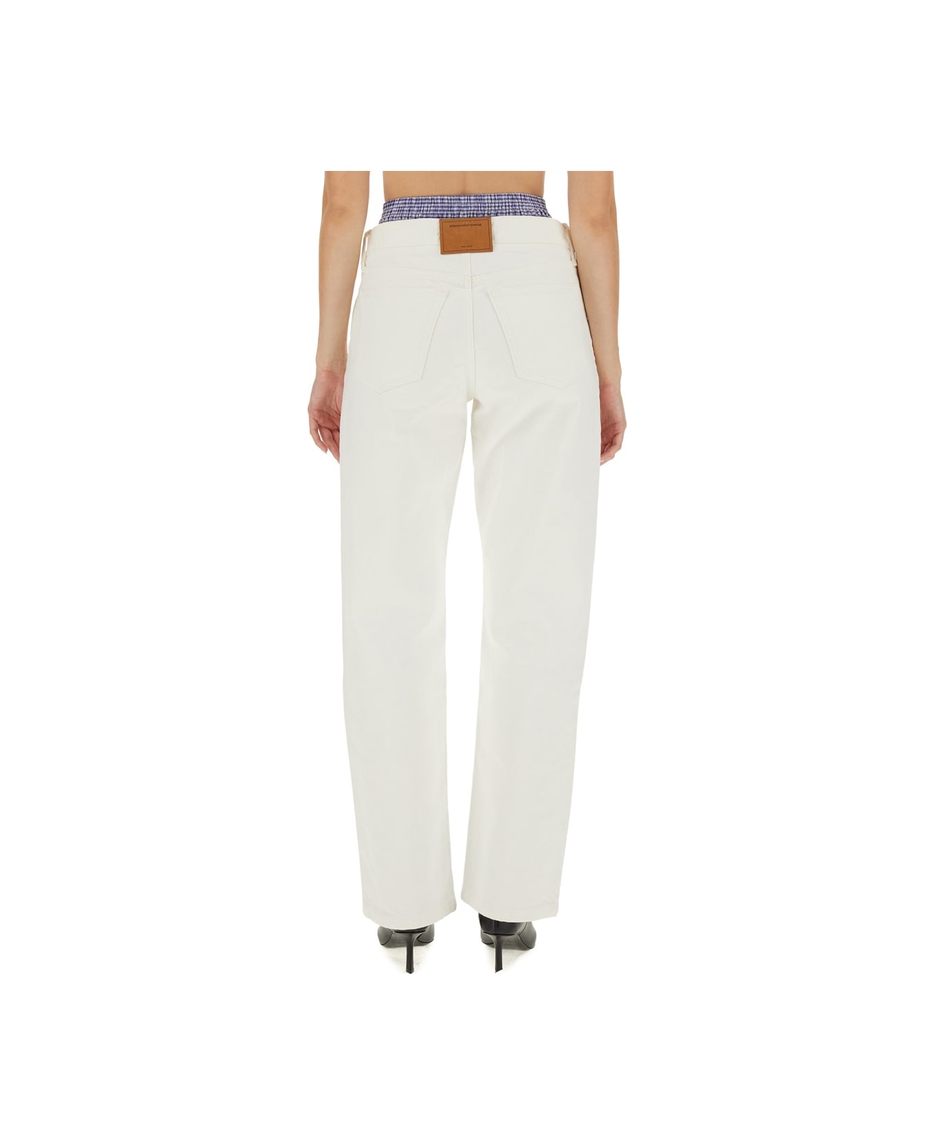 Alexander Wang Skater Jeans With High Waist Boxer Shorts - WHITE ボトムス