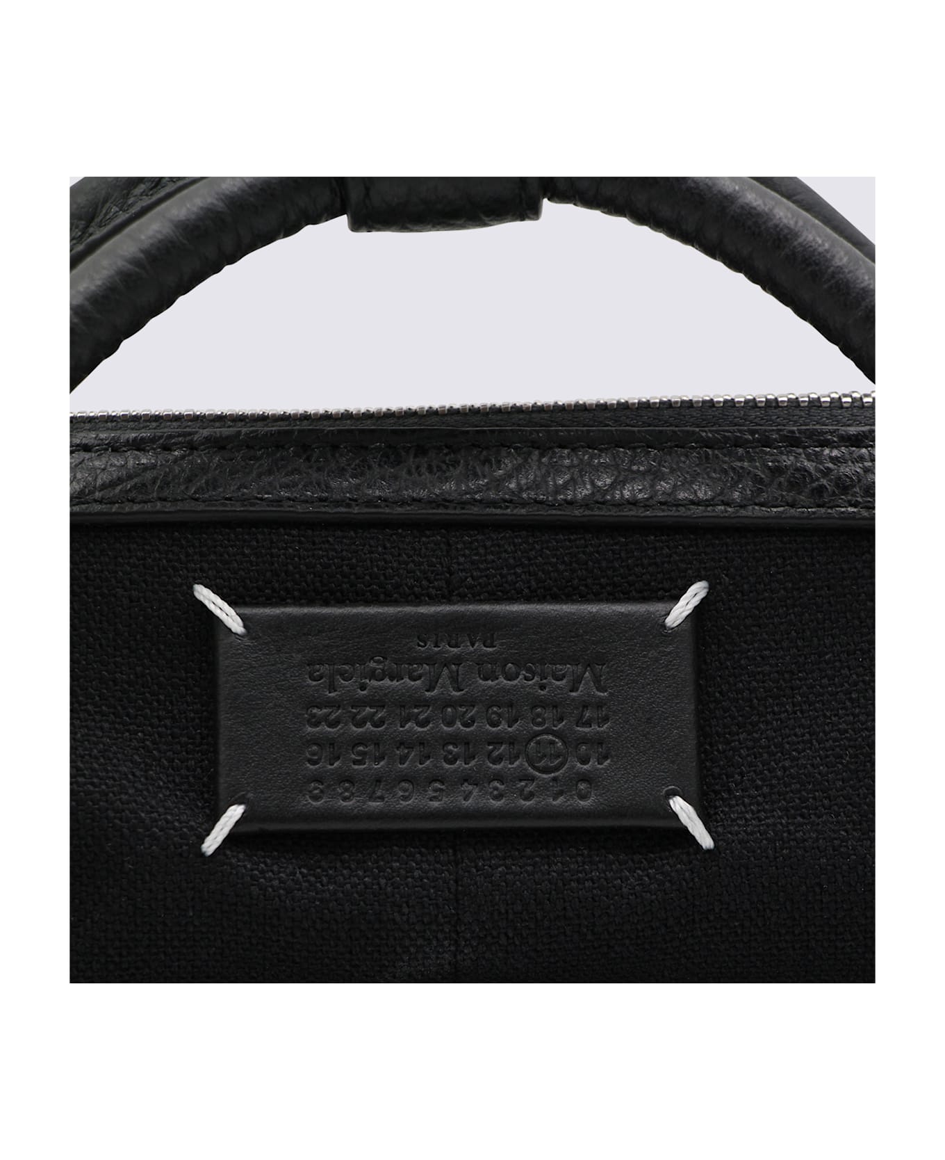 Maison Margiela Black Leather Top Handle Bag - Black