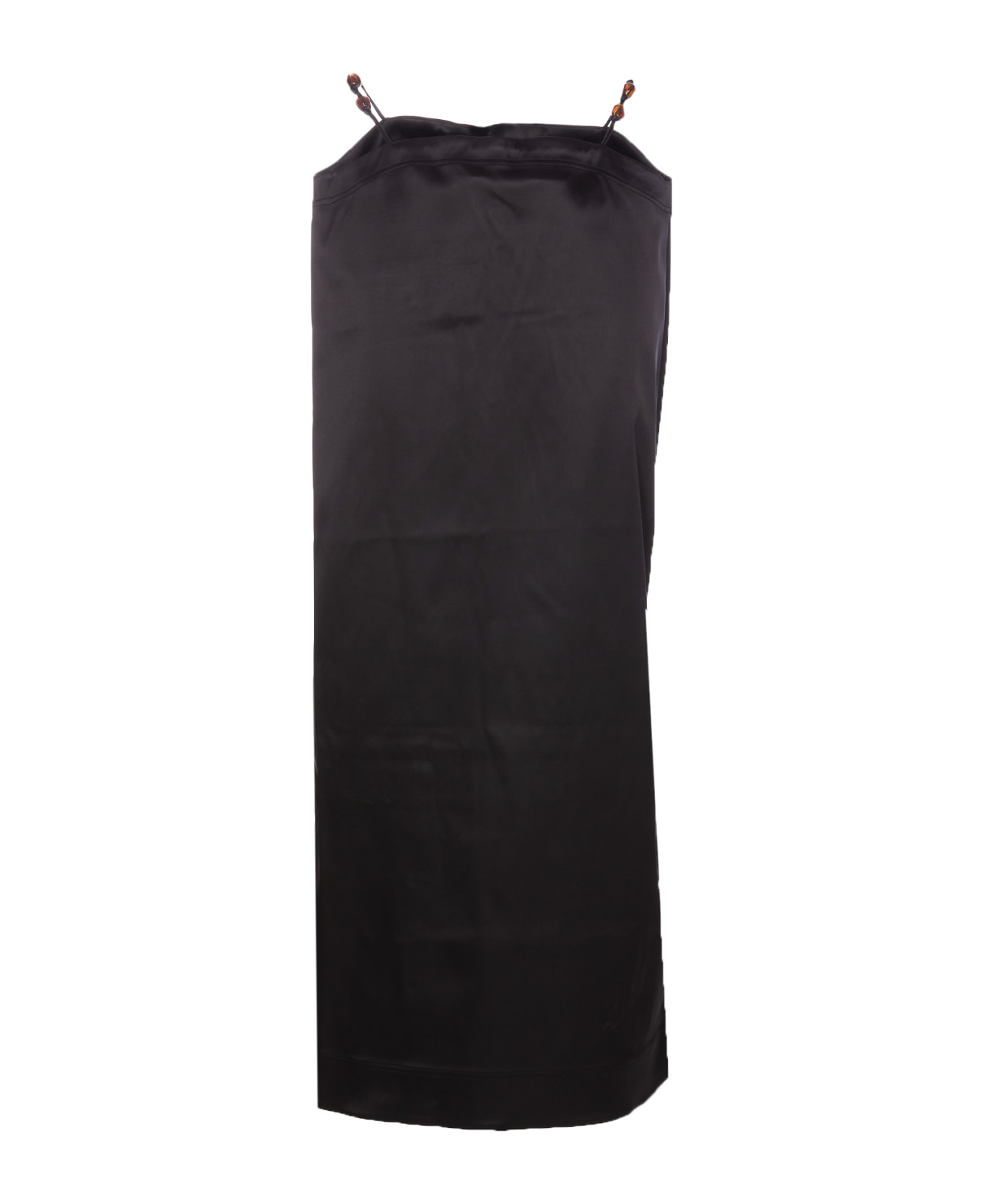 Ganni Double Satin Maxi Skirt - BLACK