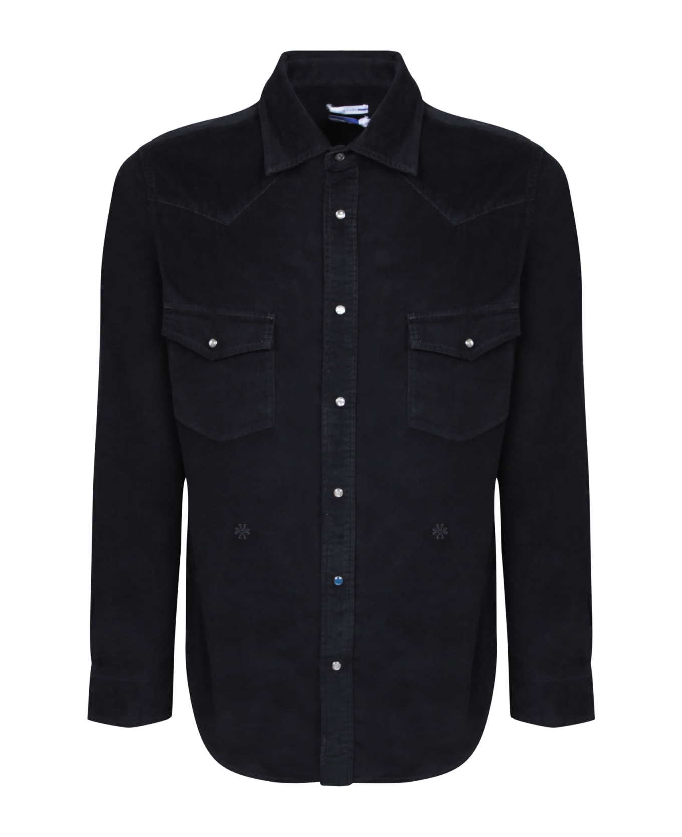Jacob Cohen Cotton Texan 1000 Stripes Black Shirt - Black