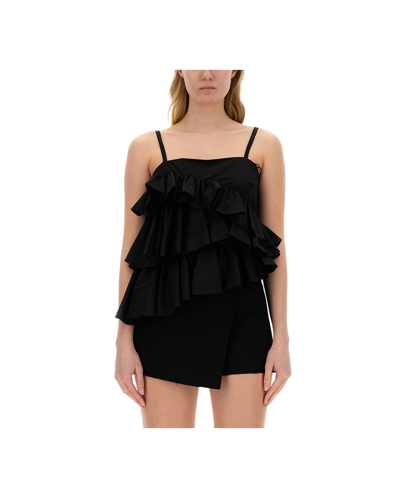 MSGM Tops With Ruches - BLACK