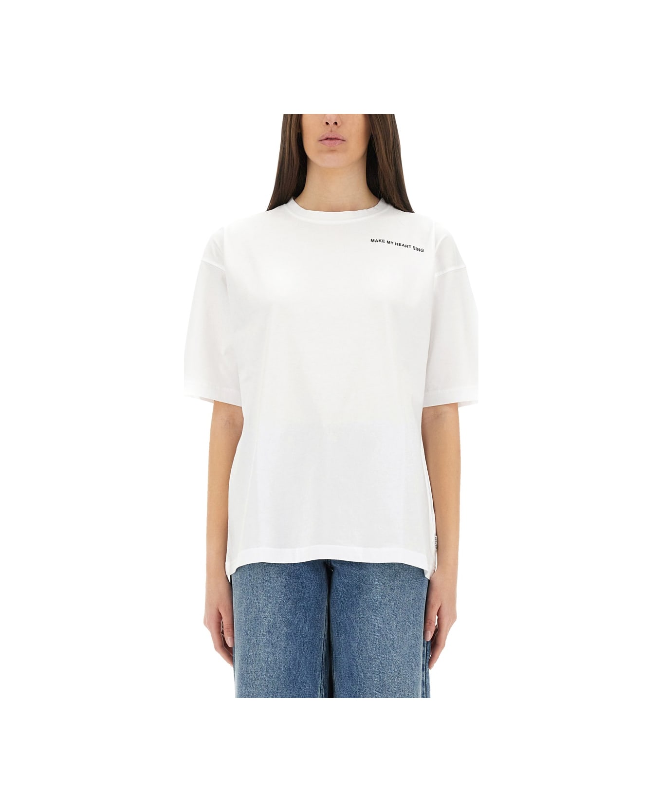 Aspesi "make My Heart Sing" T Shirt - WHITE