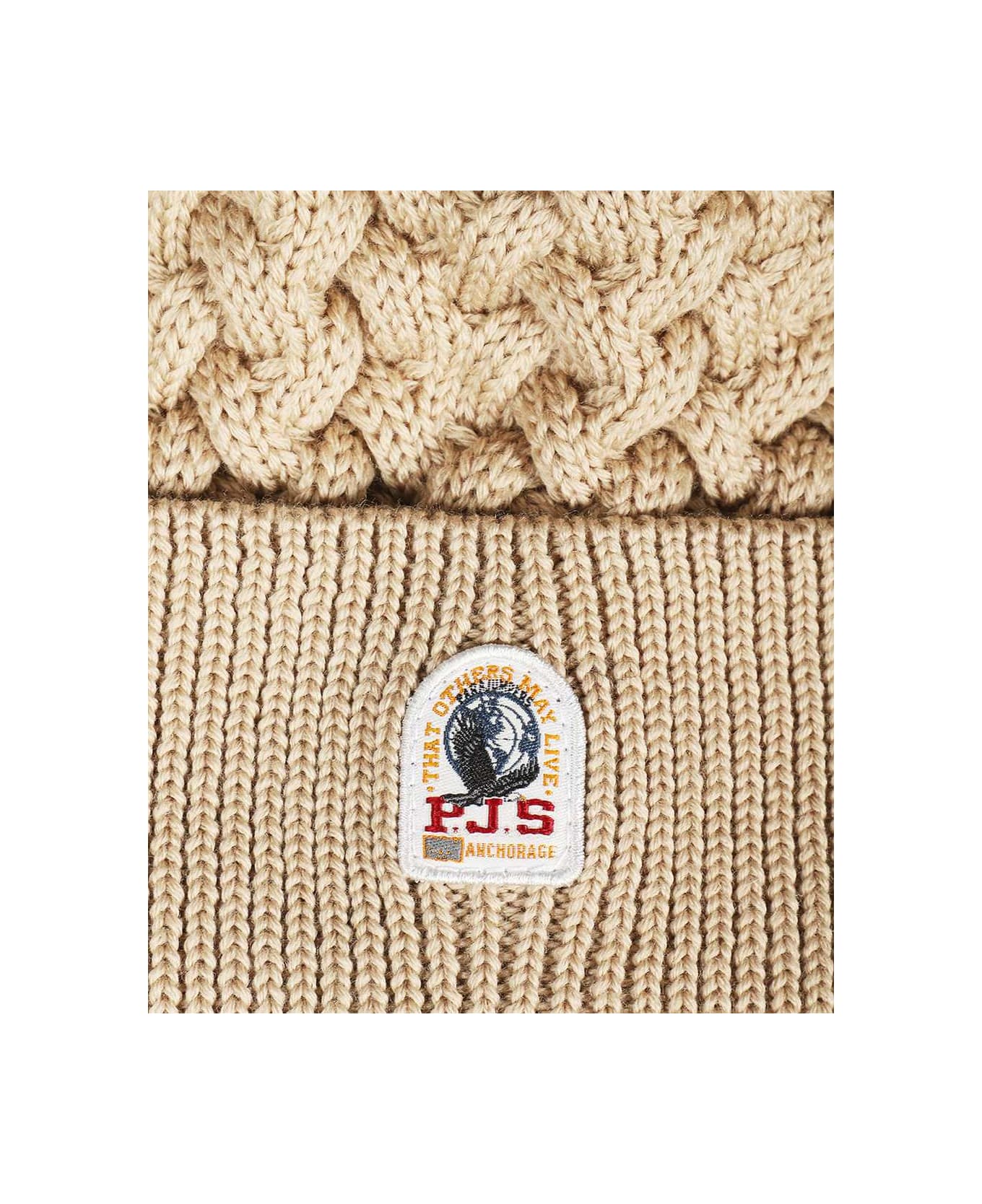 Parajumpers Knitted Beanie With Pom-pom - Camel 帽子