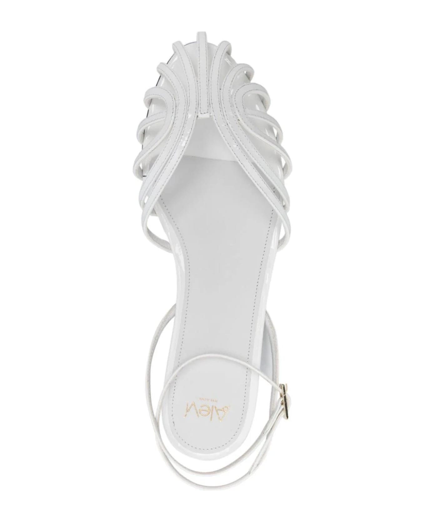 Alevì White Calf Leather Sandals - White