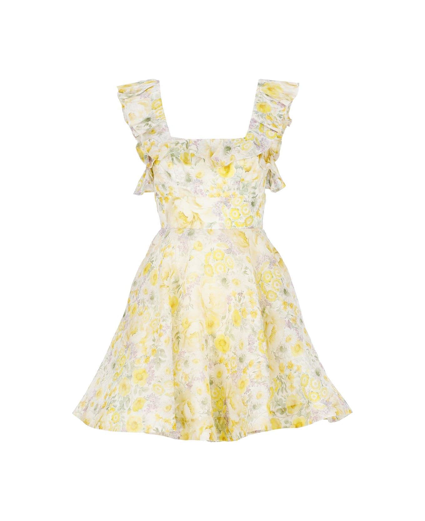 Zimmermann Harmony Frilled Citrus Garden Printed Mini Dress - Yellow ワンピース＆ドレス