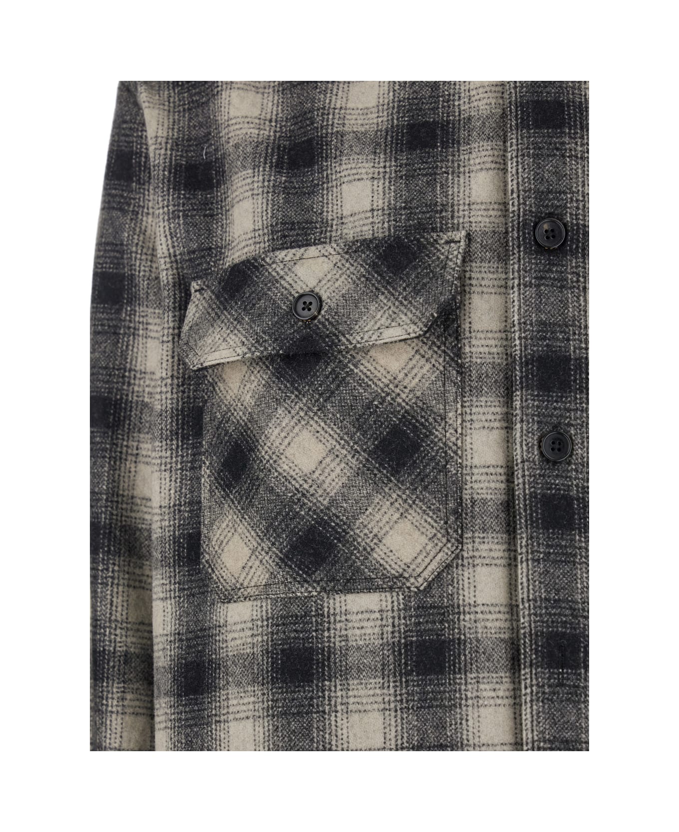 Tonywack 'ombré' Multicolor Shirt With Check Motif And Two Front Pocket In Wool Blend Man - Multicolor