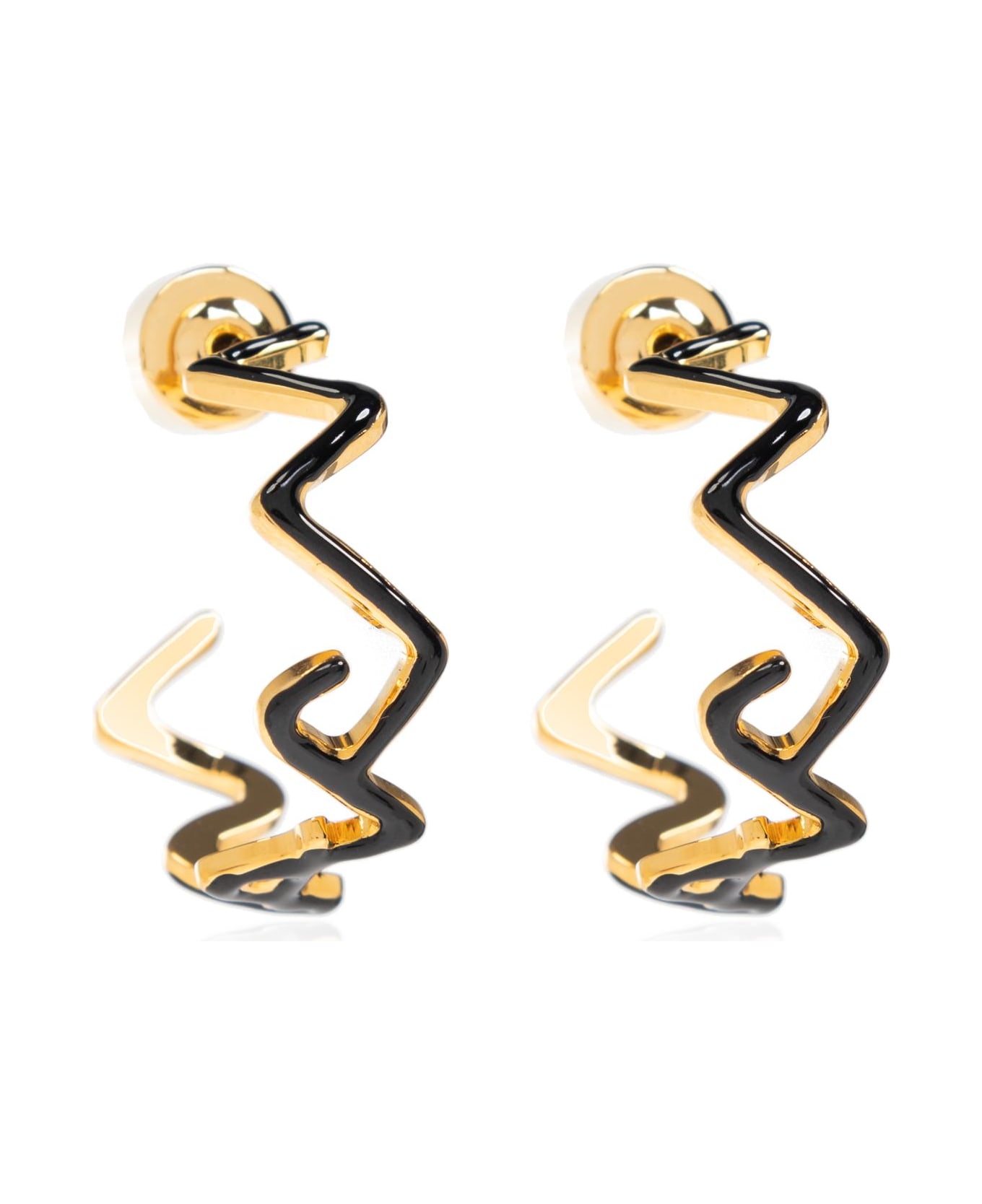 Marni Earrings With Logo - GOLD/BLACK