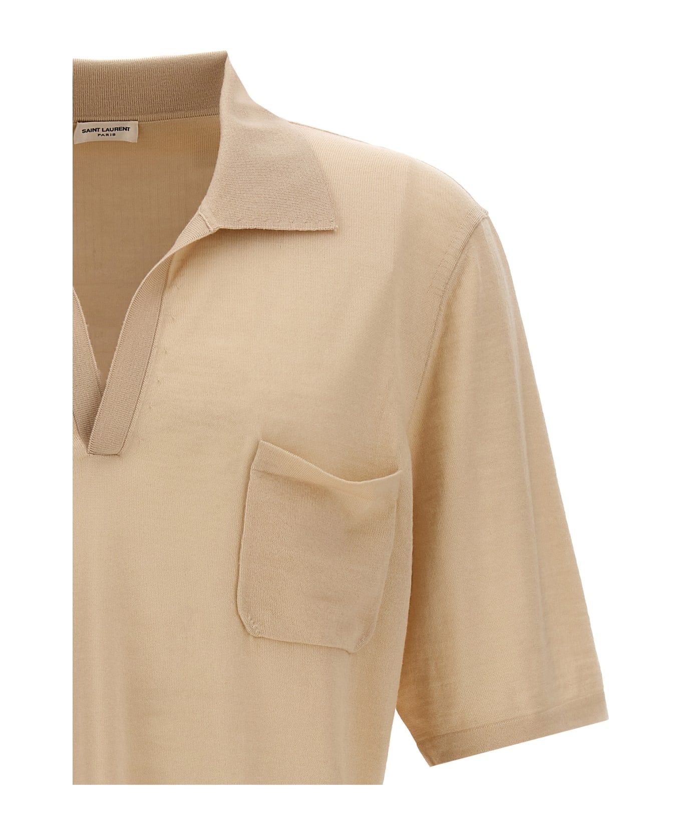 Saint Laurent 'cassandras' Polo Shirt - Beige ポロシャツ