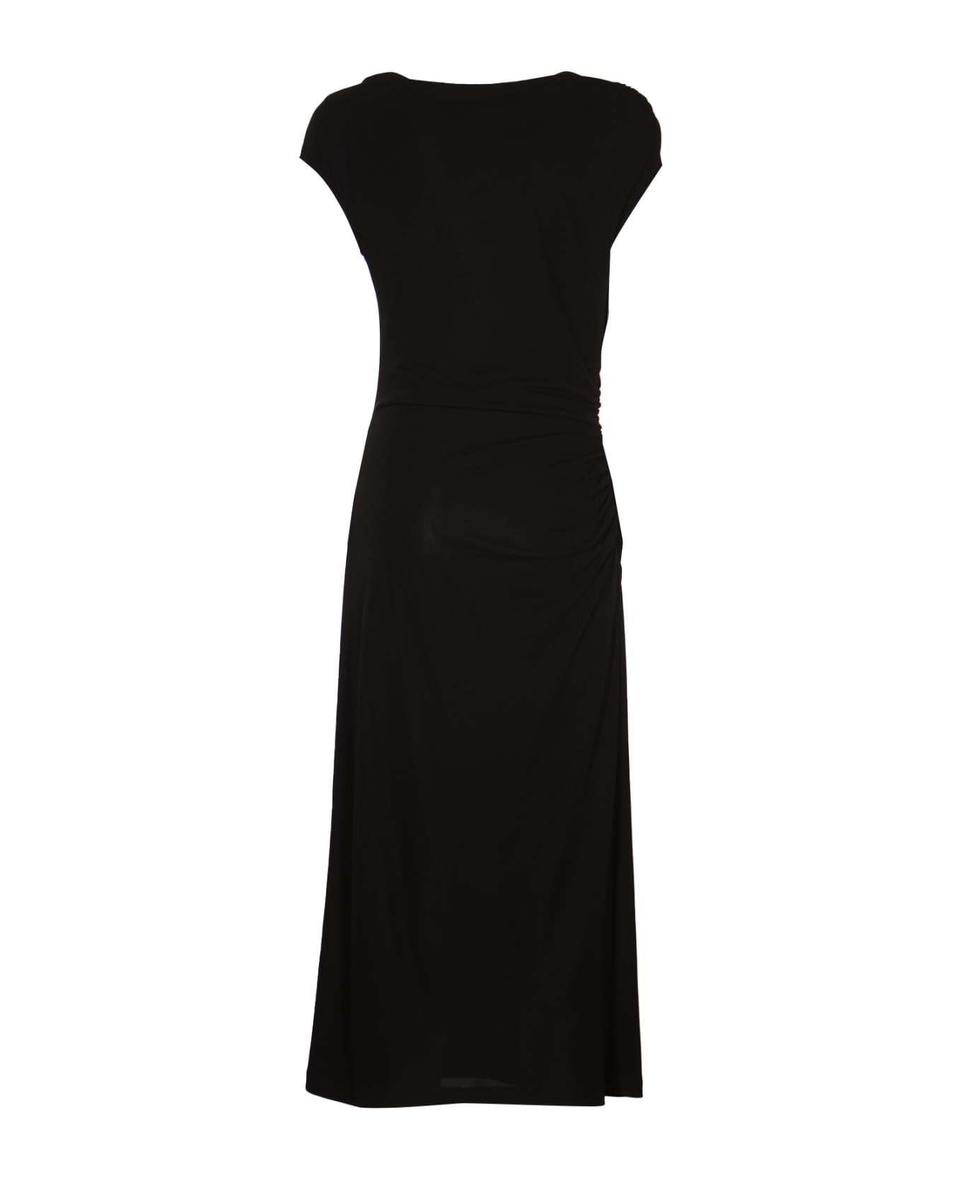 Alberta Ferretti Cappped Sleeve Dress - Black 