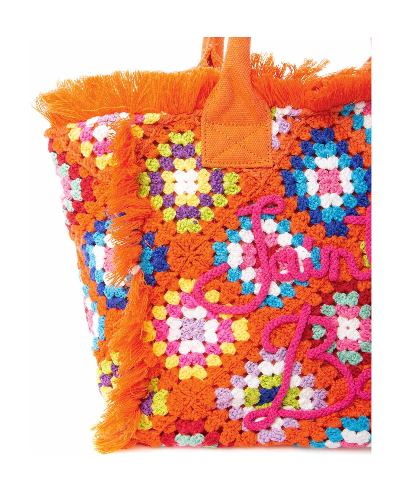 MC2 Saint Barth Vanity Crochet Shoulder Bag With Pattern - ORANGE