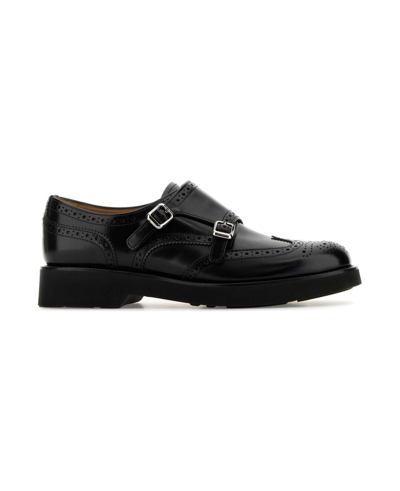 Church's Black Leather Lana L Monk Strap Shoes - BLACK