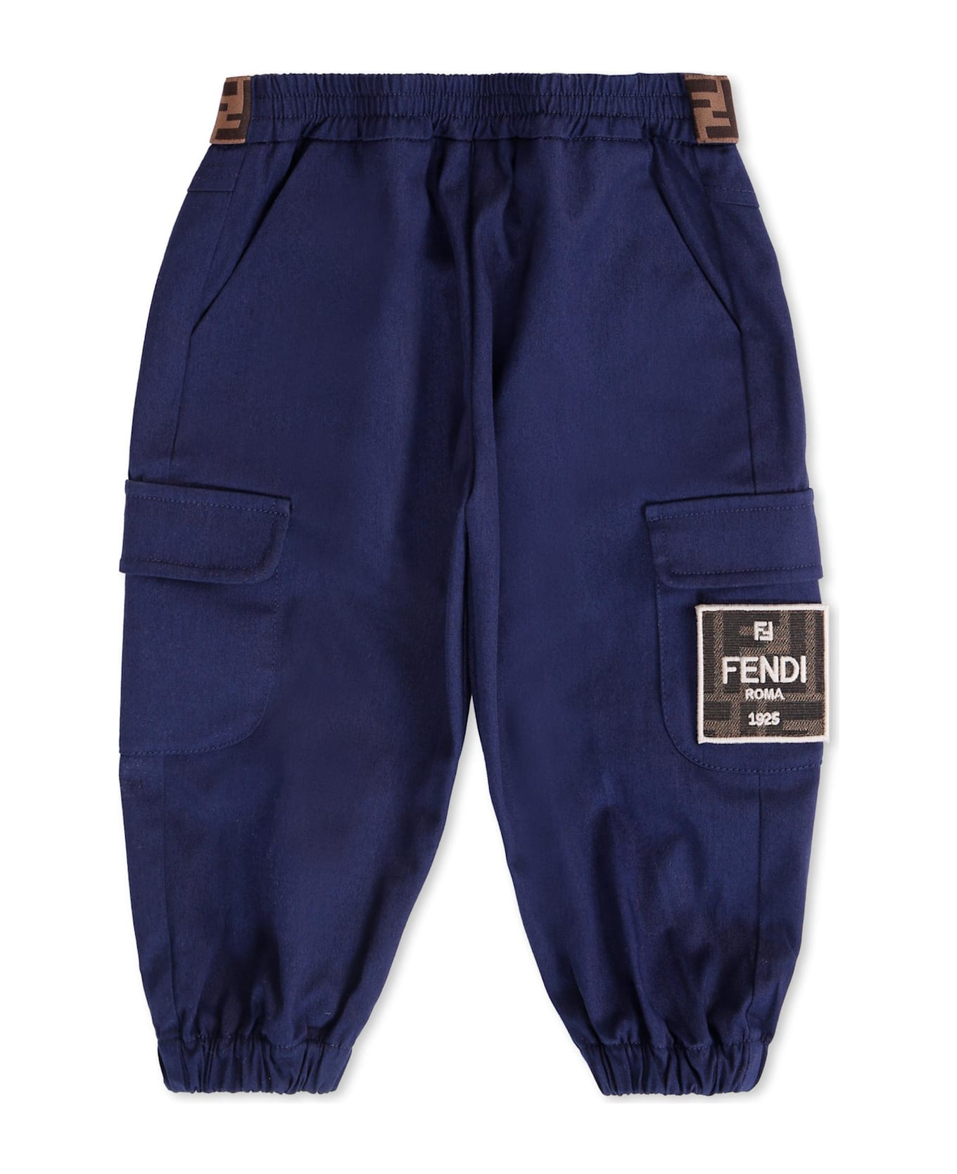Fendi Blue Cargo Pants For Baby Boy - Blue