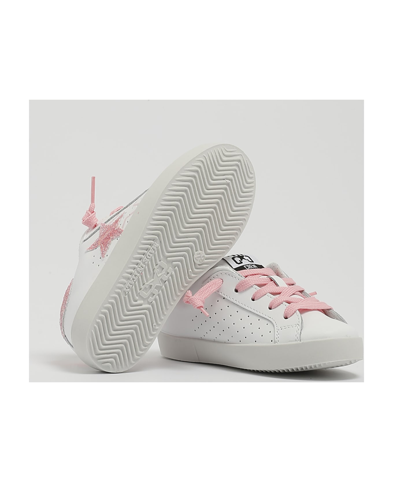 2Star Sneakers Low Sneaker - BIANCO GLITTER ROSA