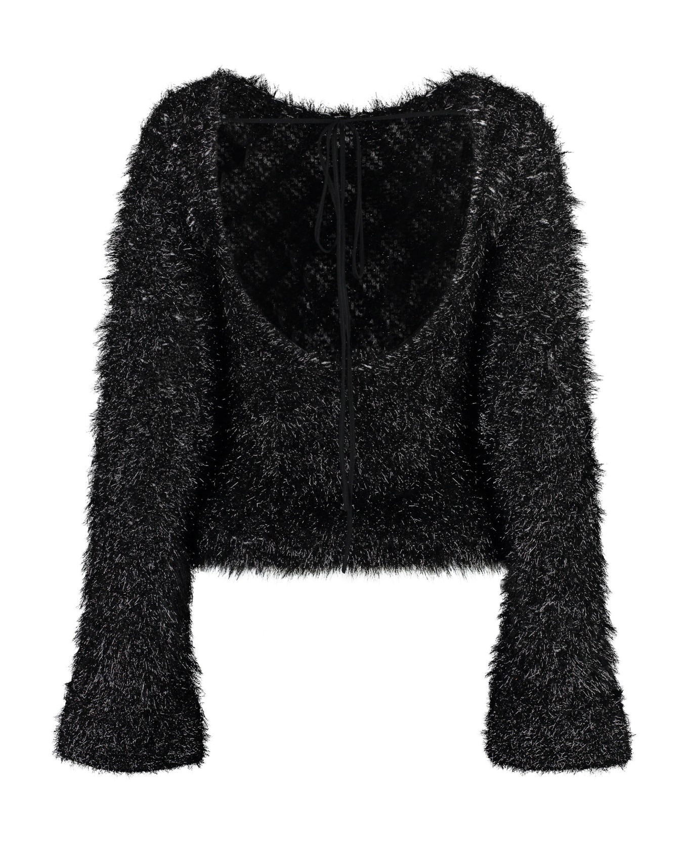 Victoria Beckham Long Sleeve Crew-neck Sweater - black