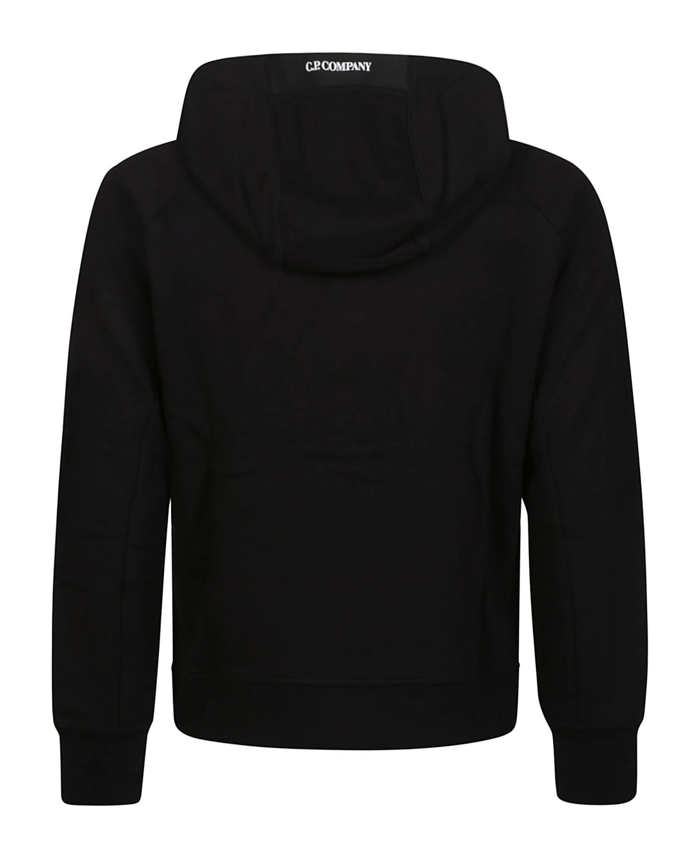 C.P. Company Diagonal Raised Fleece Zipped Sweatshirt - Black