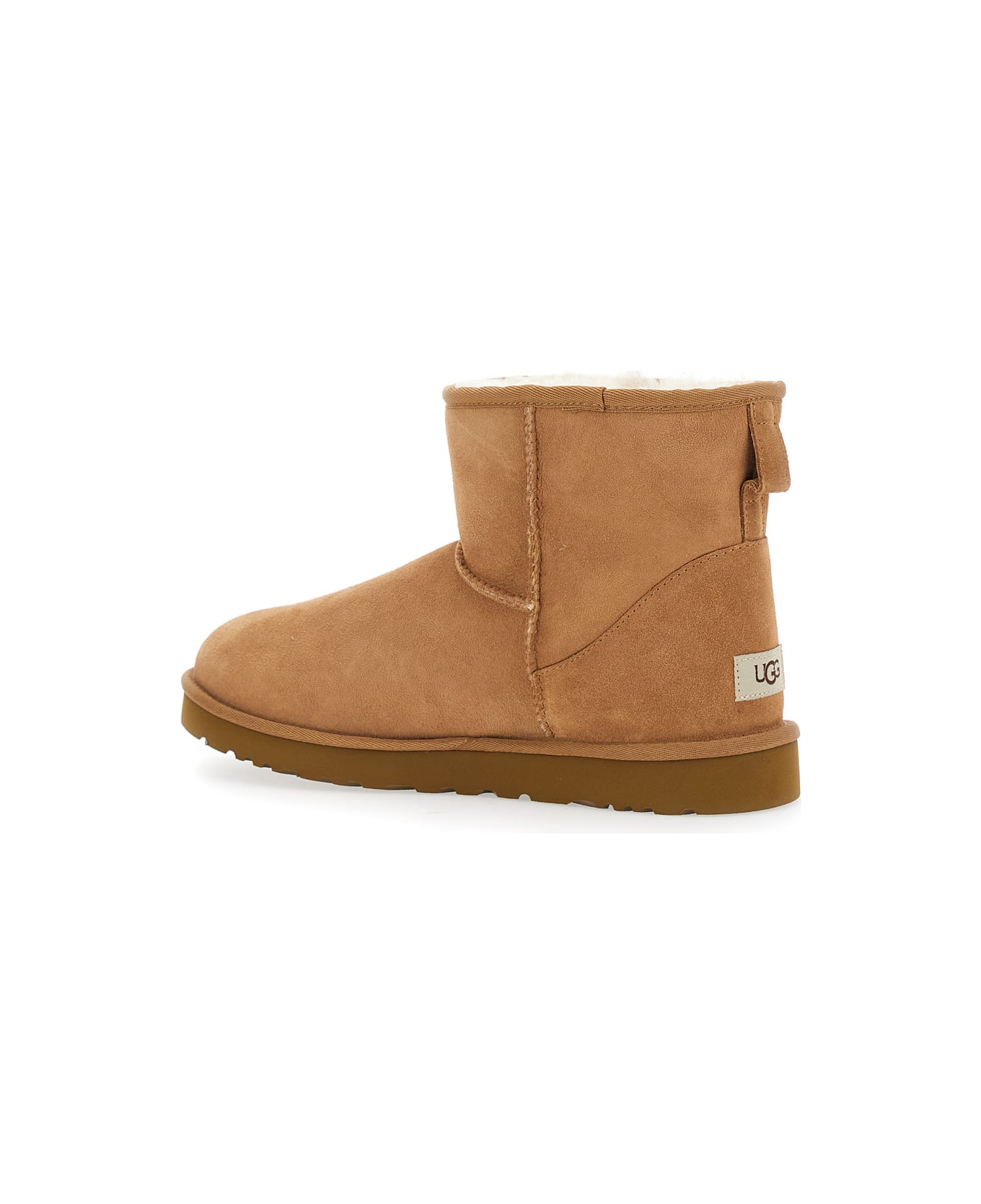 UGG 
classic Mini
 Brown Ankle Boots With Logo Patch On The Rear And Shearling Lining In Suede Man - Brown ブーツ