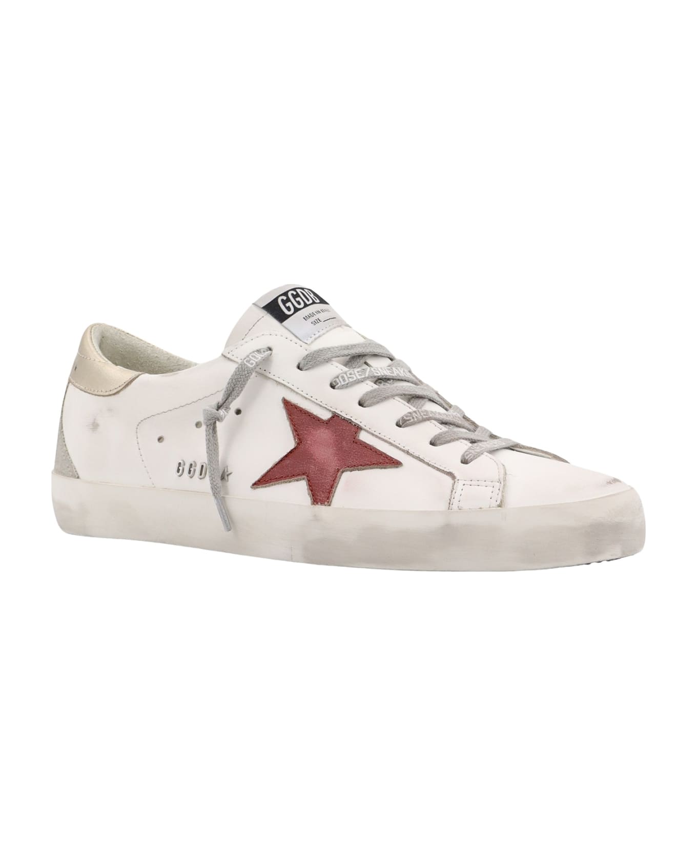 Golden Goose Leather Sneakers With Back Laminated Patch - White