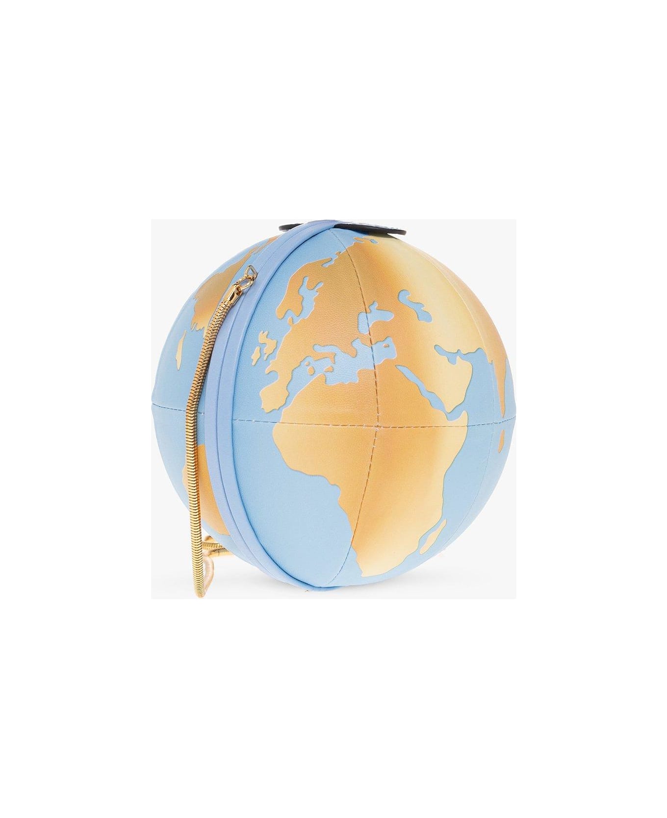 Moschino World Map Printed Chain-link Shoulder Bag - Neutro ショルダーバッグ