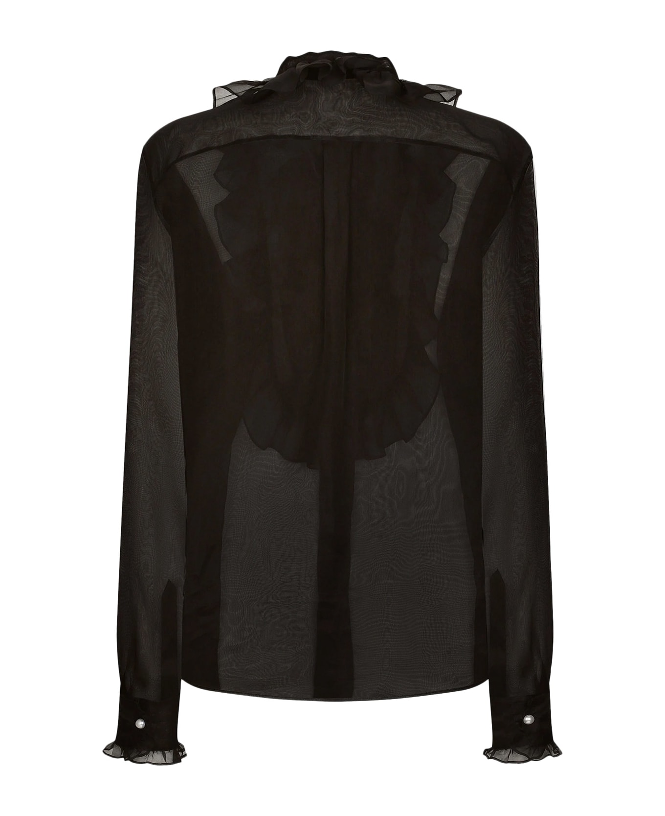 Dolce & Gabbana Plastron And Ruffle Shirt - Black ブラウス