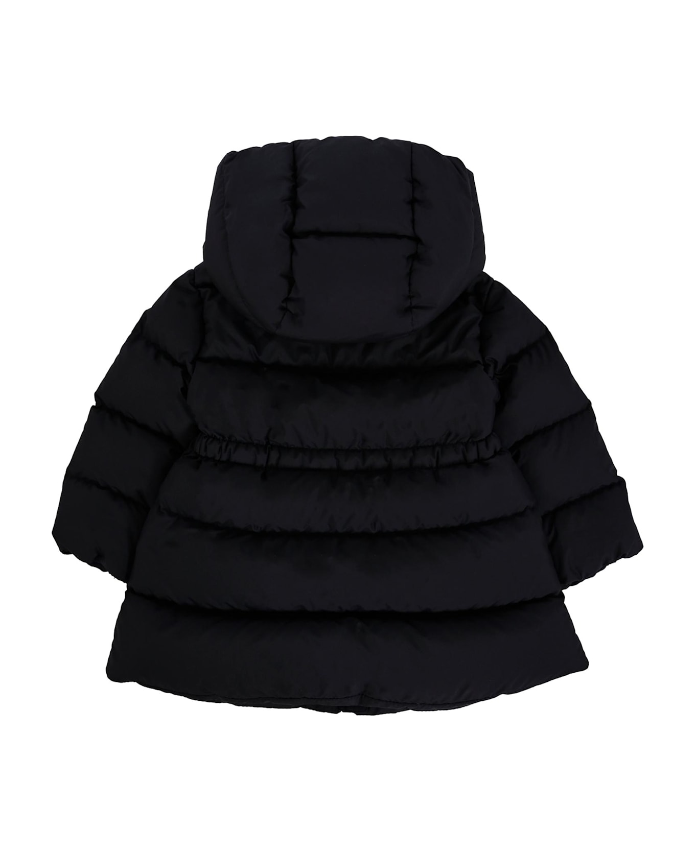 Moncler Blue Down Jacket For Baby Girl With Logo - Blue
