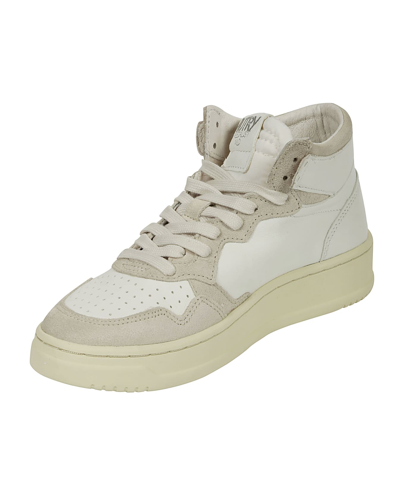 Autry 01 Mid Goat Suede - White
