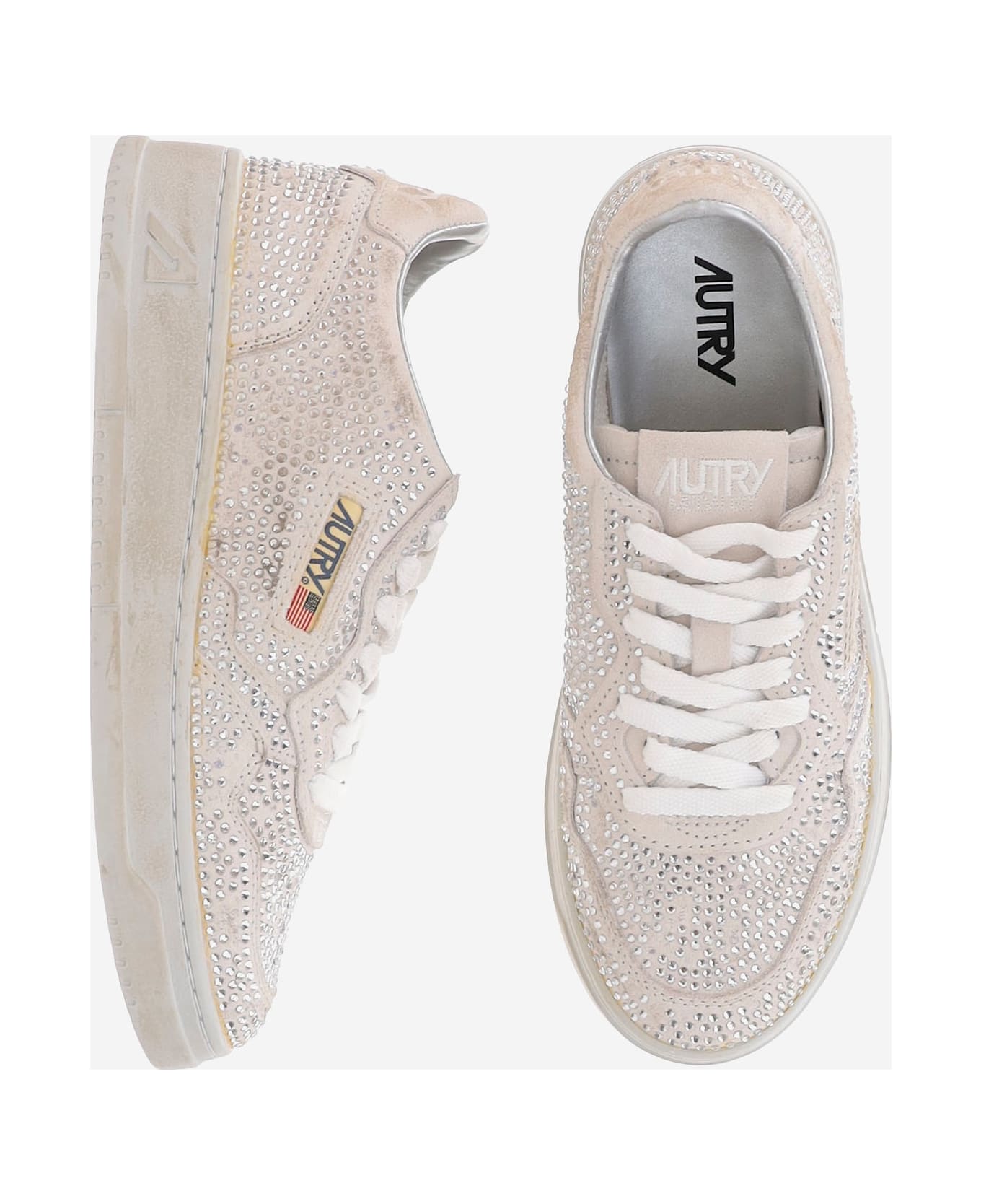 Autry Medalist Low Crystal Sneakers - White