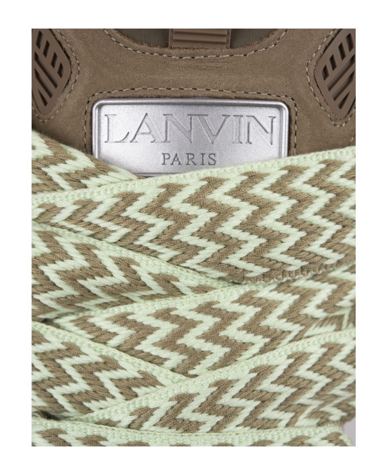 Lanvin Curb Sneakers In Green Leather - Green