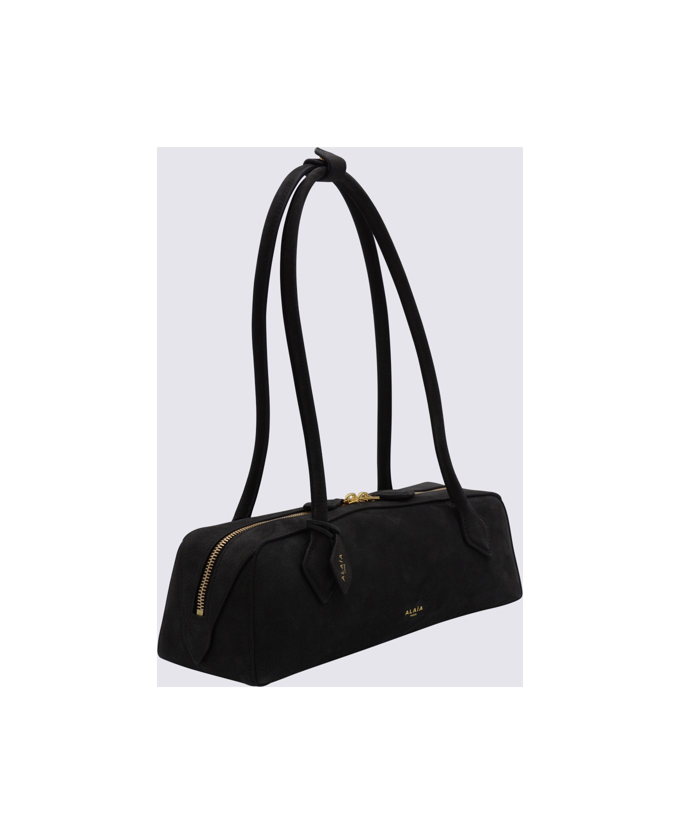 Alaia Black Leather Teckel Medium Shoulder Bag - Grey