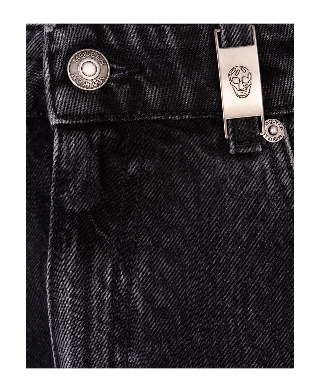 Alexander McQueen Wide-leg Skull Plaque Jeans - Black
