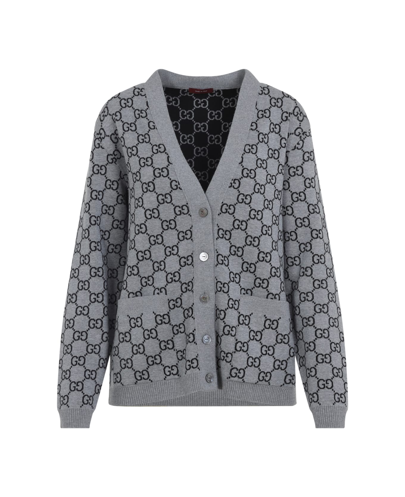 Gucci Gg Knit Cardigan - Smoke Grey Black