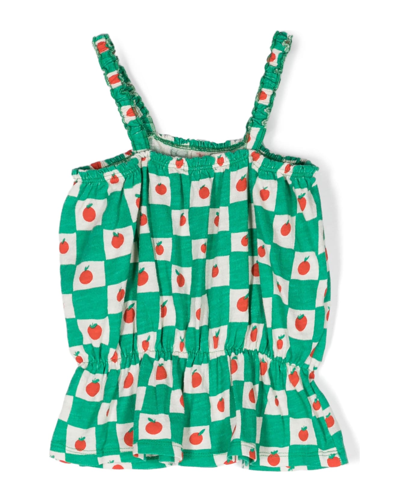 Bobo Choses Green Top For Girl With Tomatoes - Green