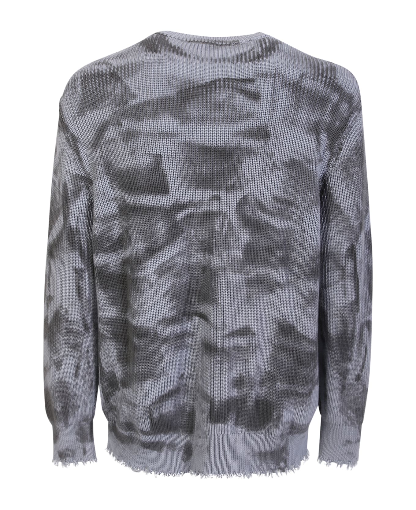 Mauna Kea Cotton Pinture Effect Sweater - Grey ニットウェア