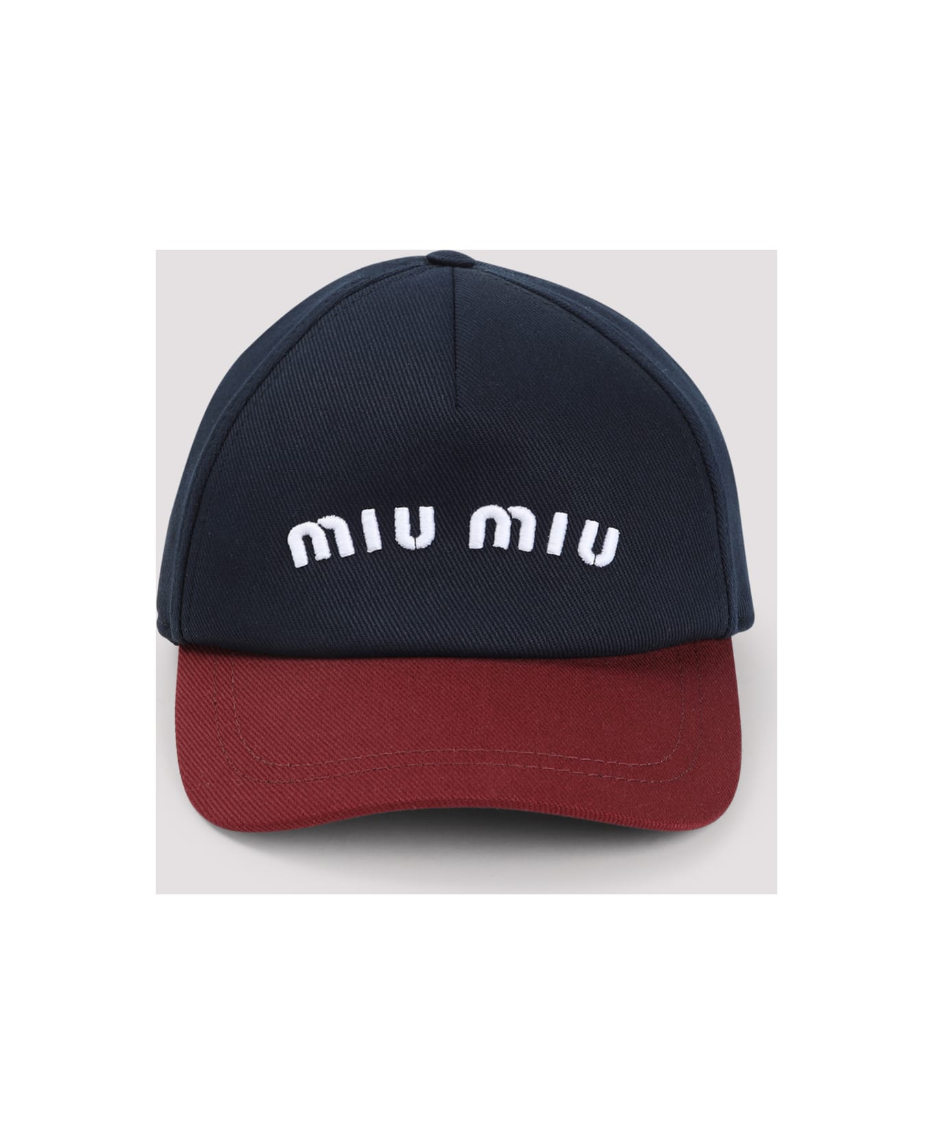 Miu Miu Cotton Hat - L Blu Bordeaux