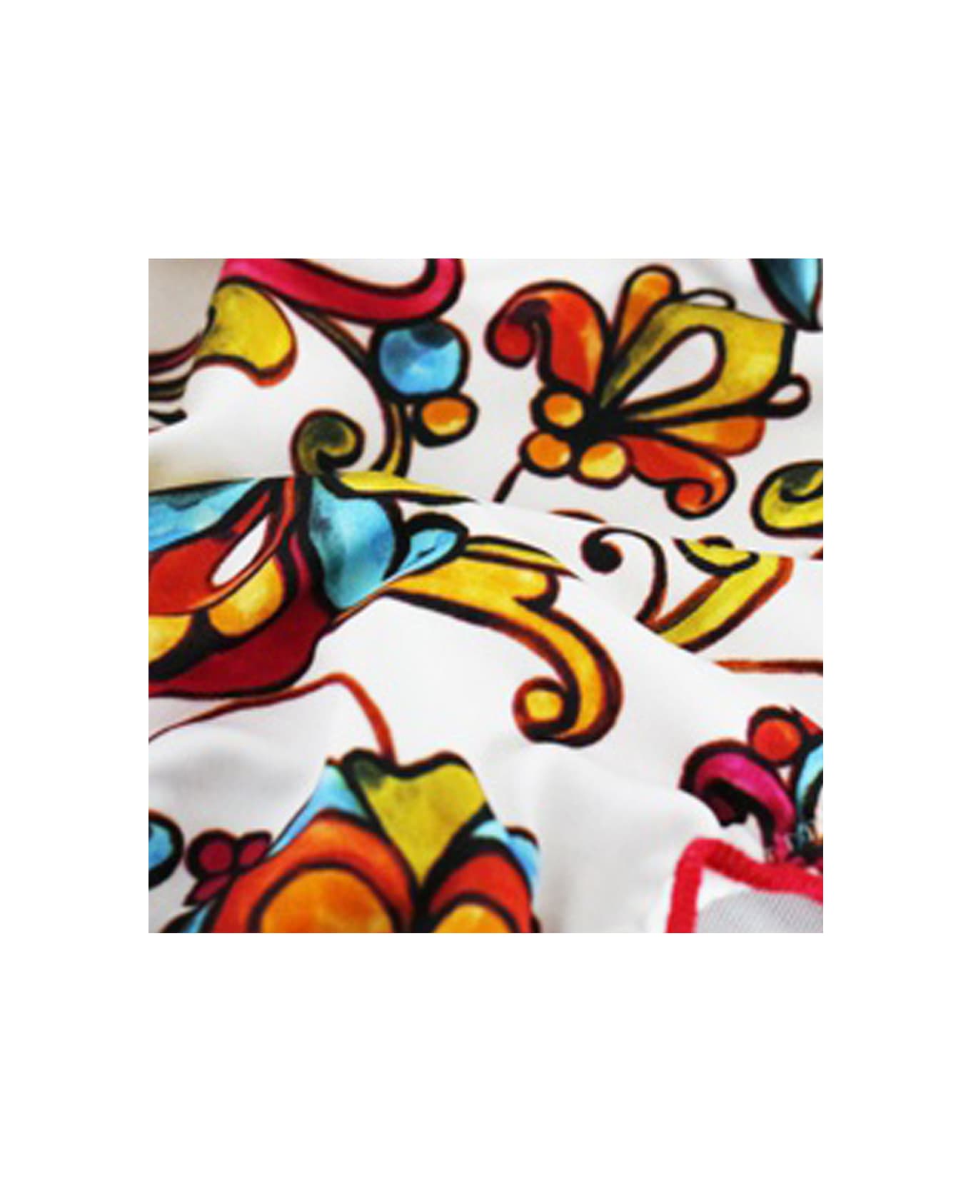 MC2 Saint Barth Girl Crop Top With Ruffle - MULTICOLOR
