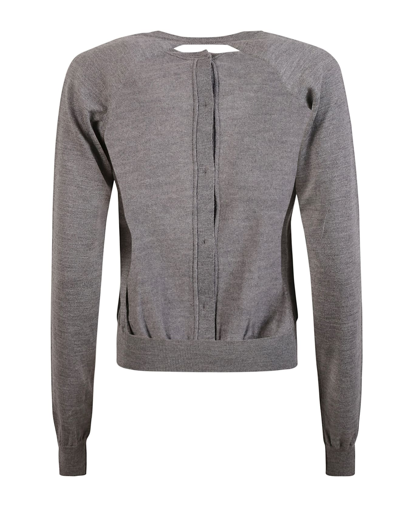 Moschino Open Back Buttoned Knit Cardigan - Grey