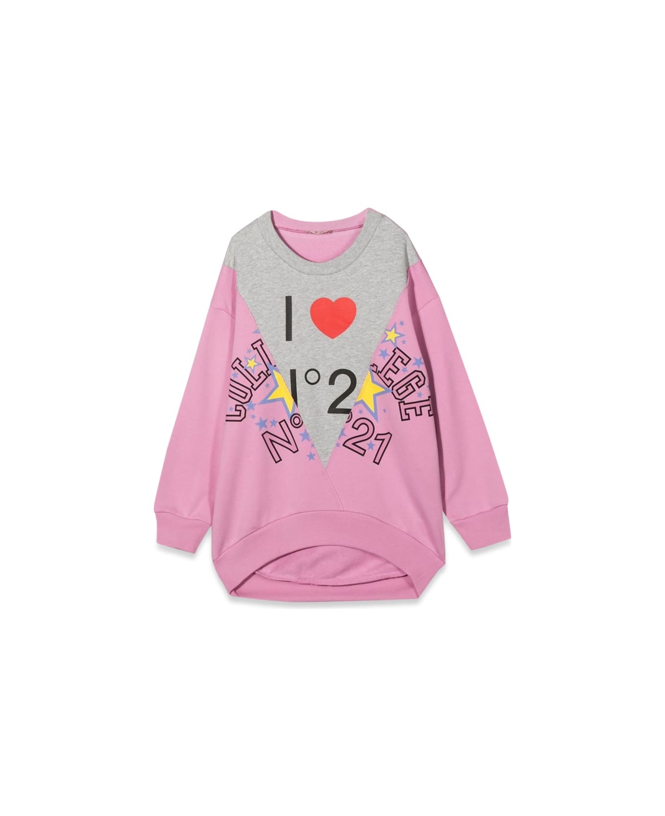 N.21 Crewneck Sweatshirt Logo And Heart - PINK