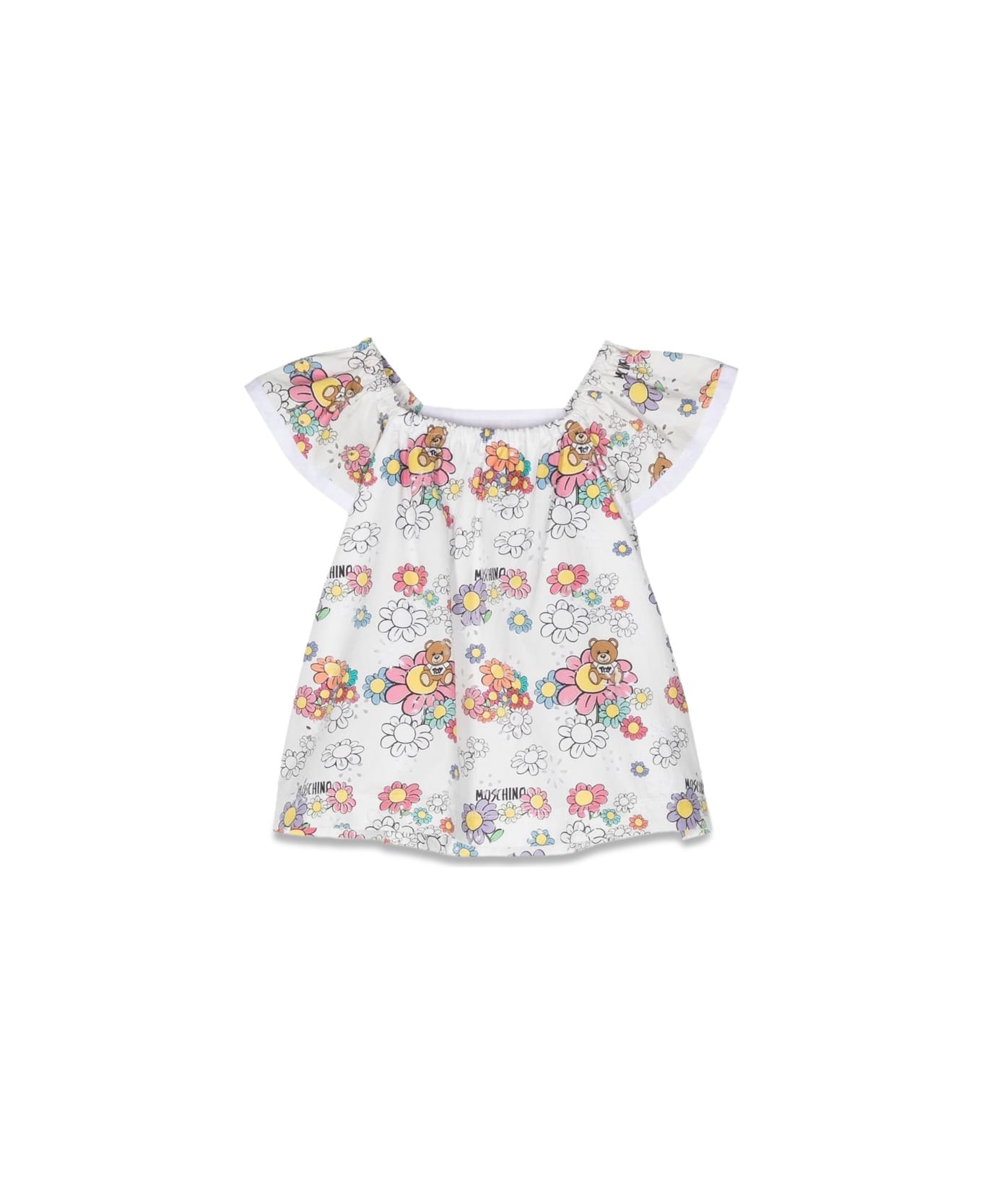 Moschino Toy Flowers Dress - WHITE