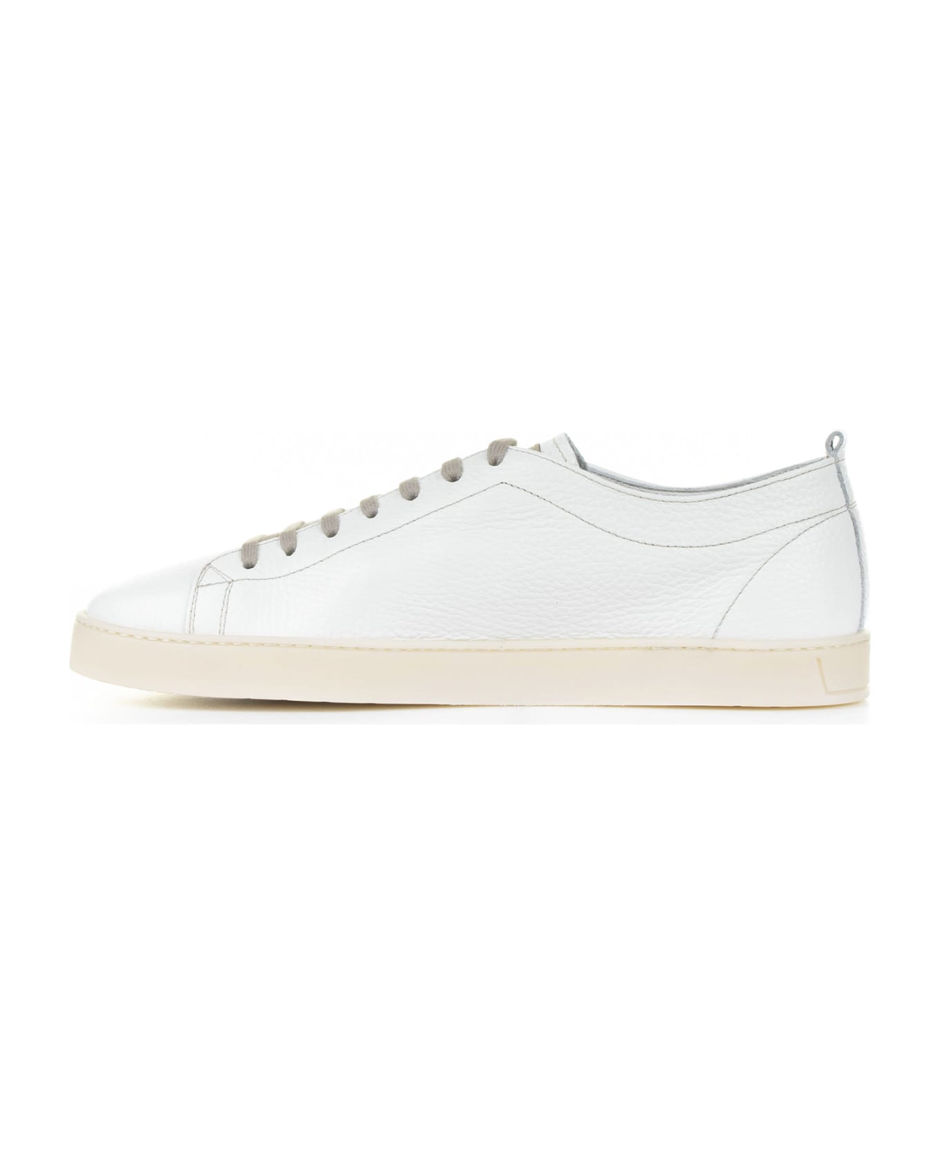 Barrett White Leather Sneaker - BIANCO