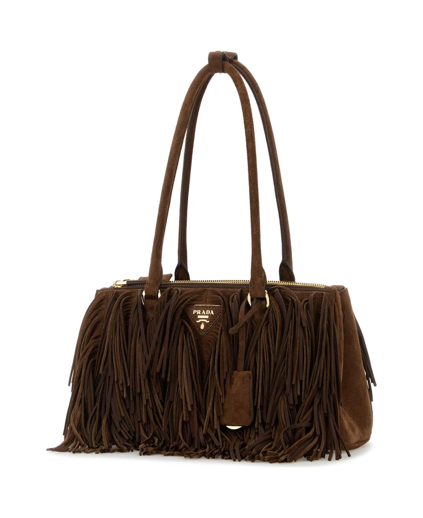 Prada Brown Suede Shoulder Bag - CACAO