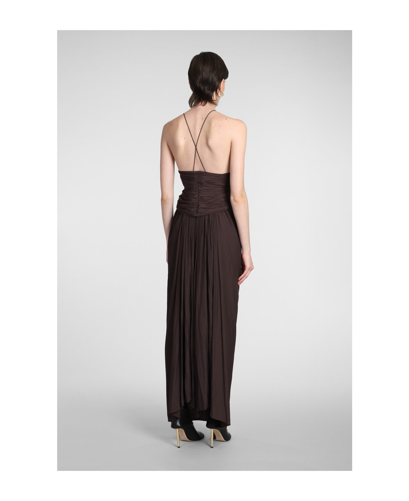 Lanvin Dress In Brown Polyester - 652
