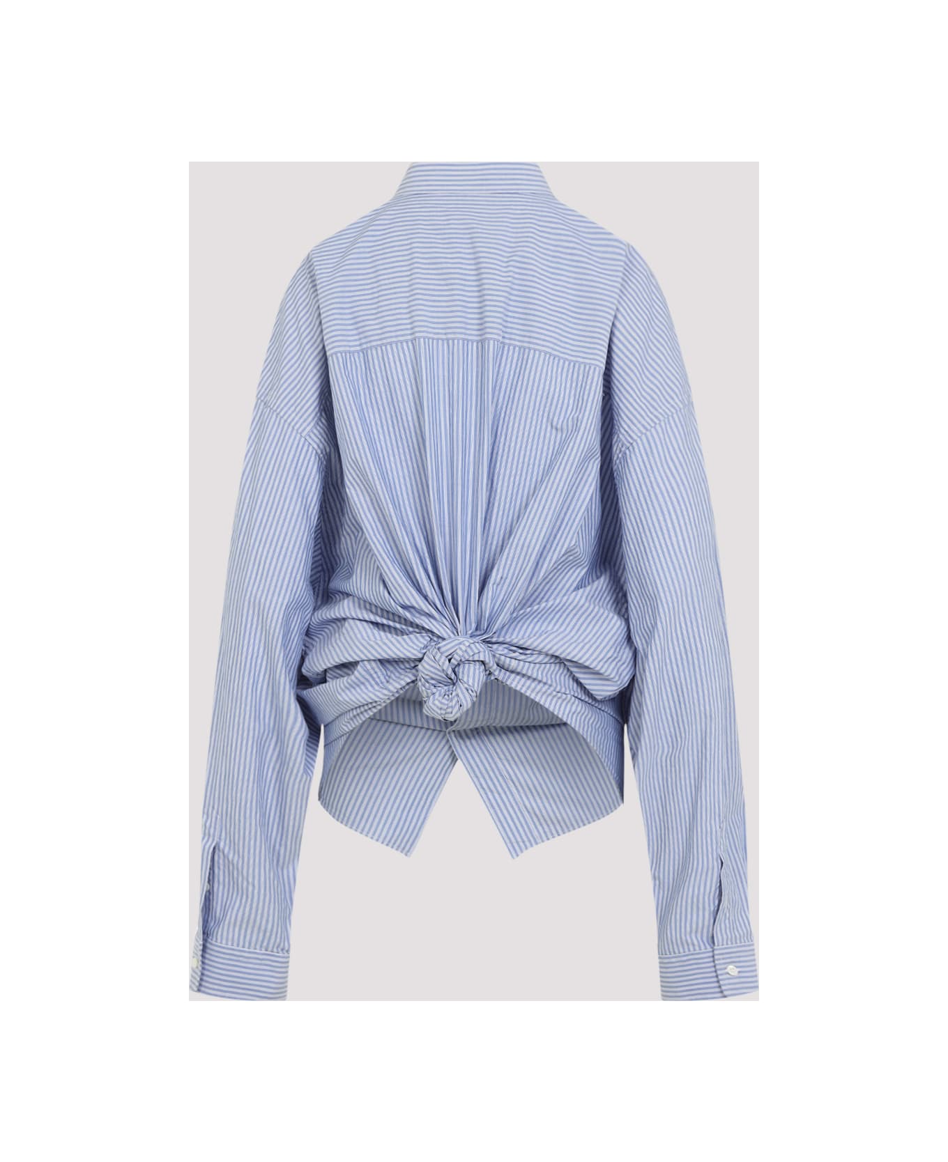 Balenciaga Long Sleeves Knotted Shirt - Blue White