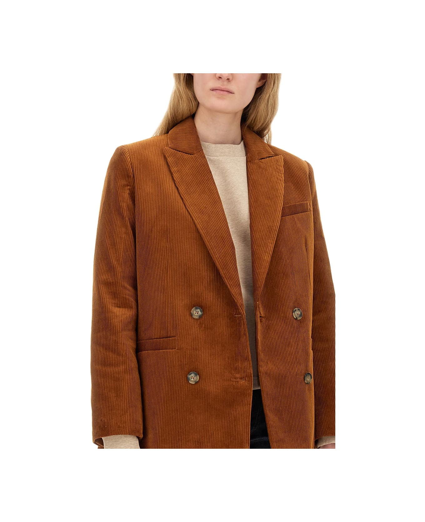 A.P.C. Double-breasted Jacket - BEIGE