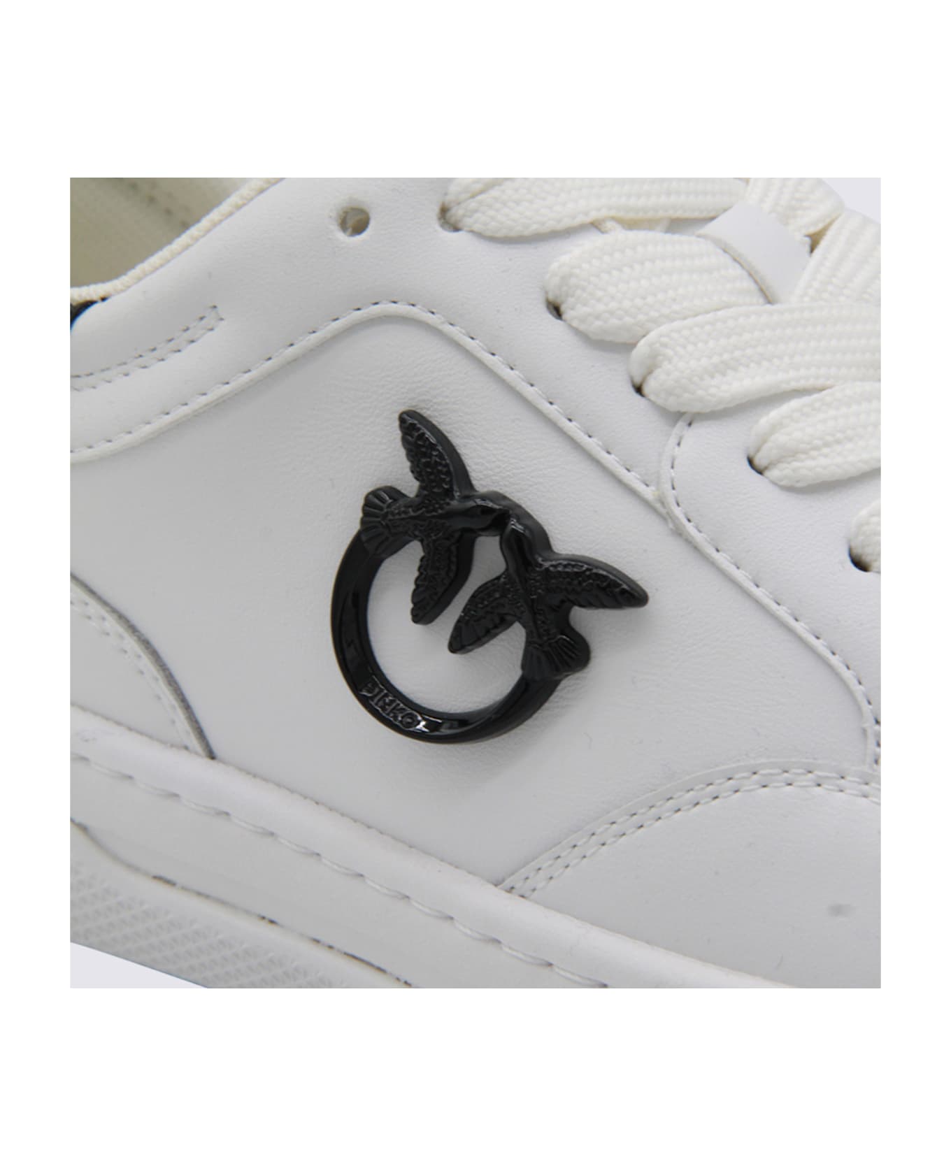 Pinko White And Black Sneakers - White