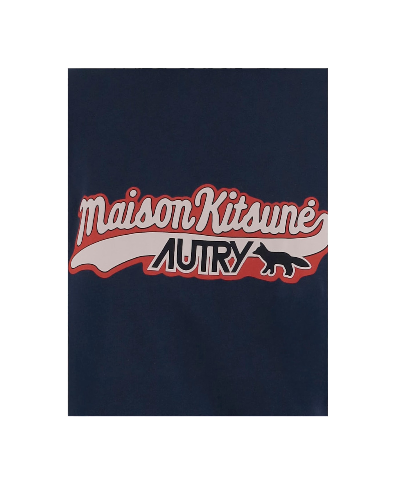 Autry X Maison Kitsune Cotton T-shirt - Blue