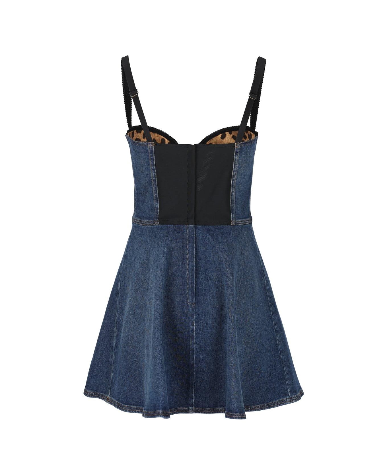 Dolce & Gabbana Sleeveless Flared-hem Mini Dress - BLU