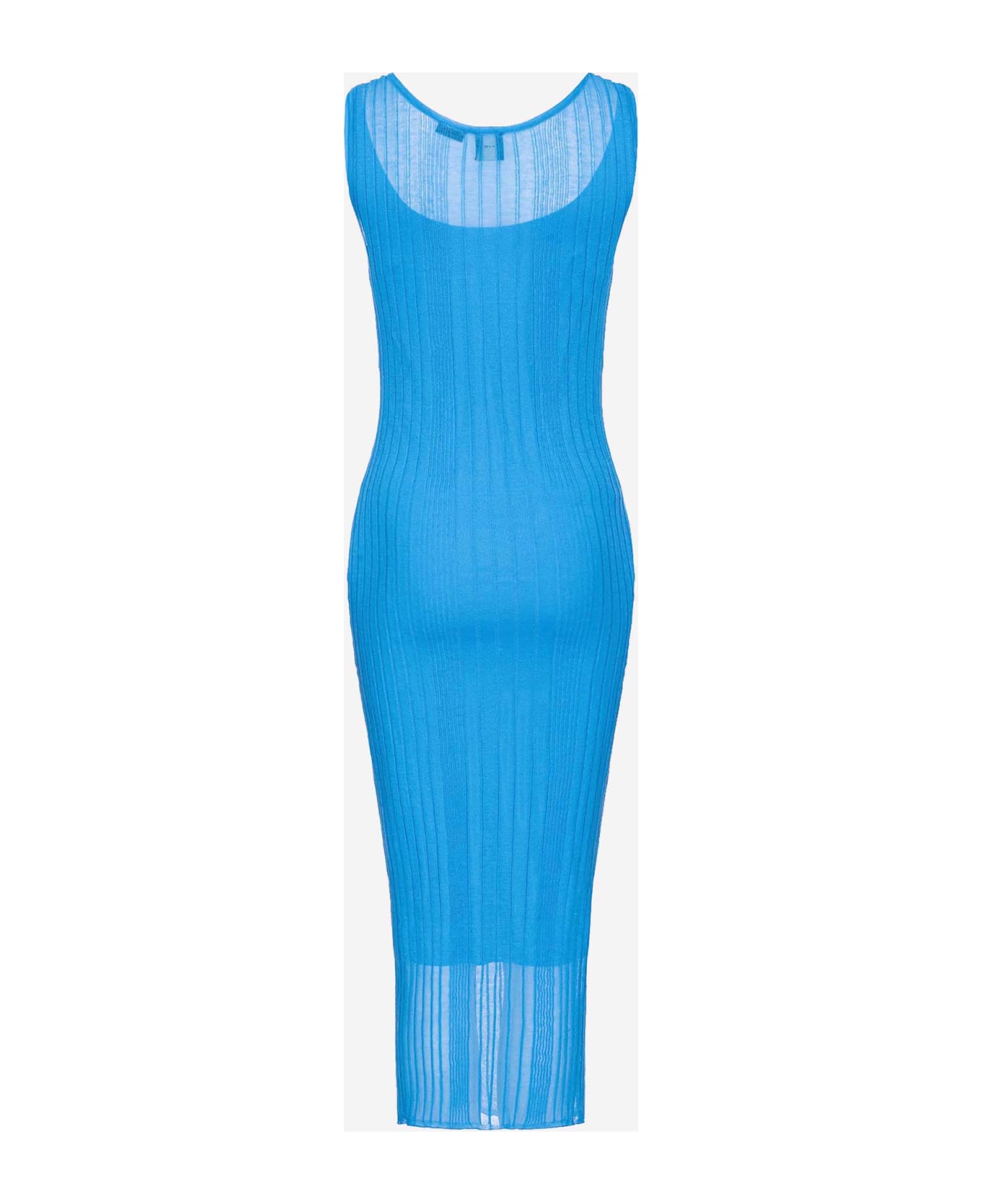 Pinko Transparent Crepe Midi Dress - Clear Blue
